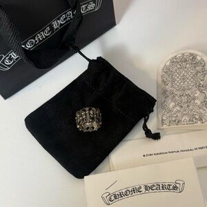 Chrome Hearts Cemetery Silver Cross Chunky Ring Full Set Brand New Size 8